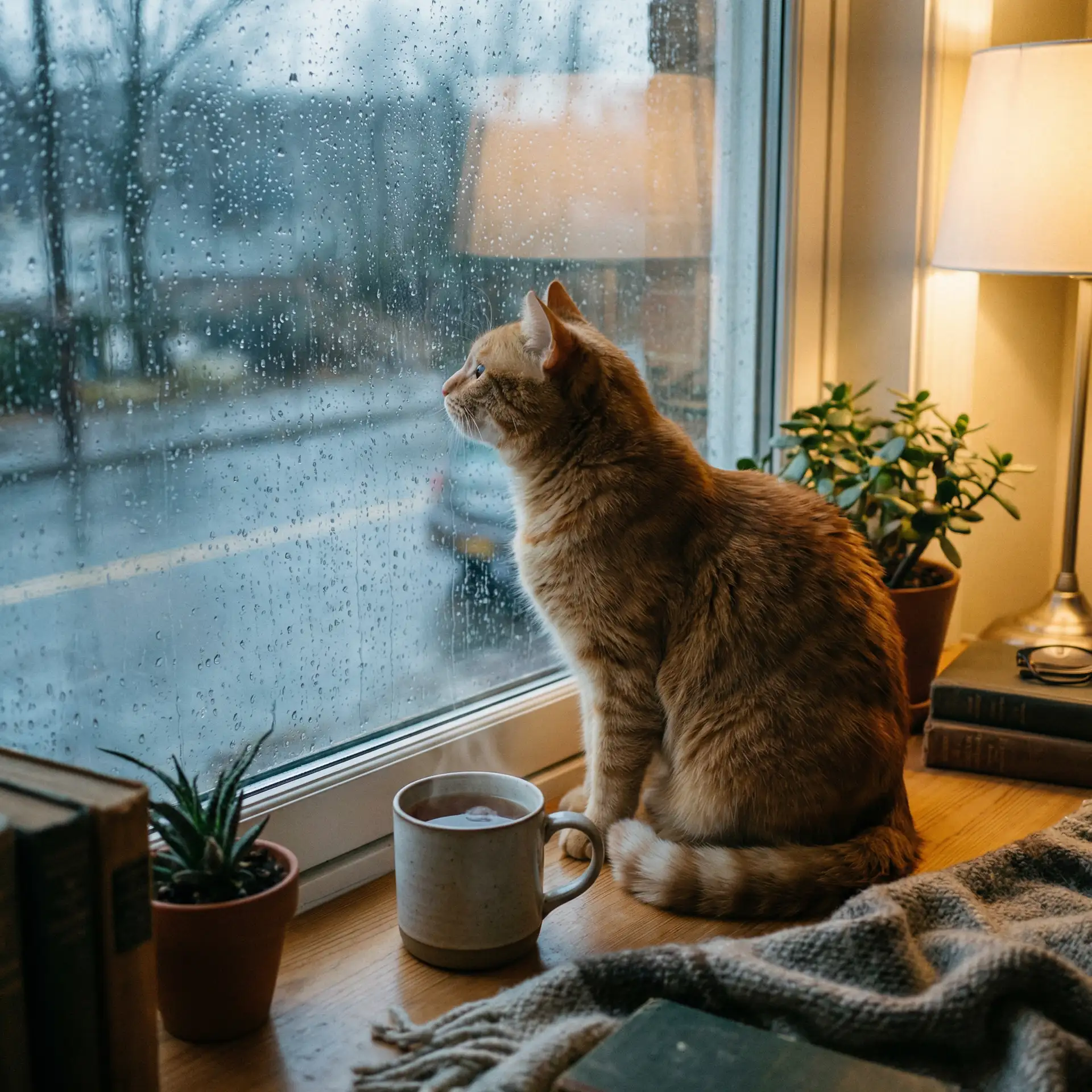 猫咪望着窗外的雨 - tokyo hot n0478